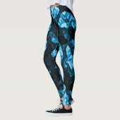 Leggings Formes Abstraites dynamiques Bleues Fraîches (Gauche)