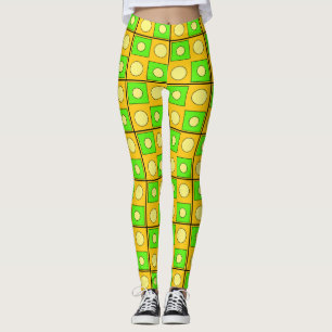 Leggings Formes Abstraites jaunes et oranges de chaux