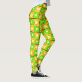 Leggings Formes Abstraites Vert Citron Jaune et Orange (Droite)