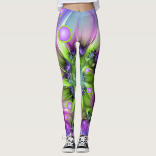 Leggings Formes arrondies de spirale colorées Art fractal A