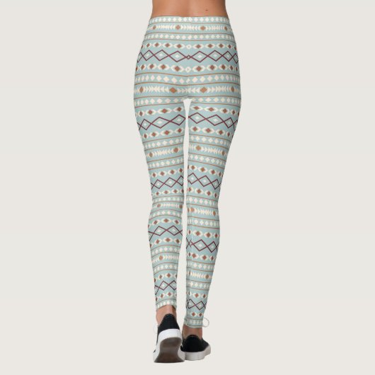 Leggings Formes Aztec Motif Rpt Crème Rusts Turquoise-Bleu (Dos)