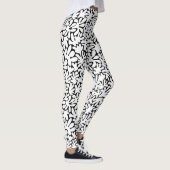 Leggings Formes biologiques Abstrait 240822 - Blanc sur noi (Droite)