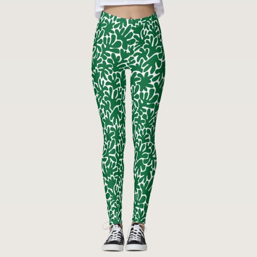Leggings Formes biologiques Abstrait 240822 - Green Forêt (Devant)