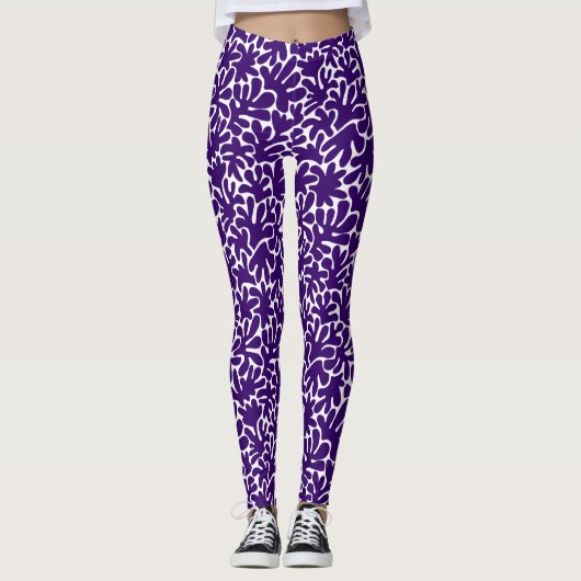 Leggings Formes biologiques Abstrait 240822 - Violet profon (Devant)