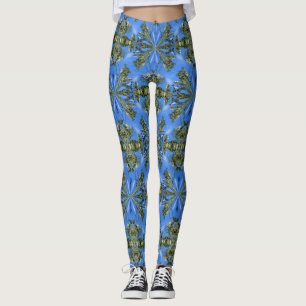 Leggings Formes bleues Motif d'art Abstrait