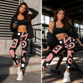 Leggings Formes Bohèmes Rose et Blanc Élégantes