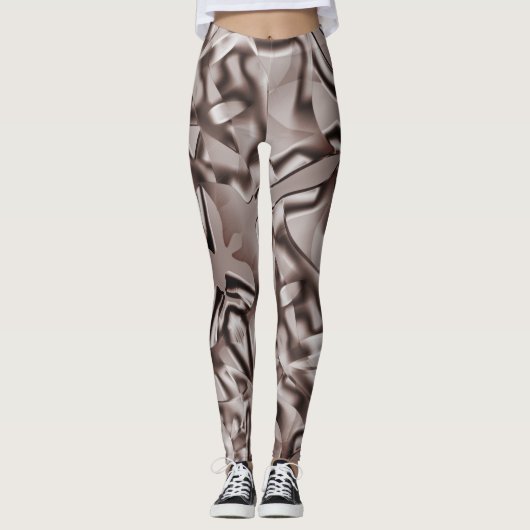 Leggings Formes brunes courbées, ton chocolat (Devant)