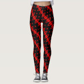 Leggings Formes de carte de jeu en noir et rouge (Devant)