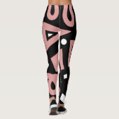 Leggings Formes élégantes de Boho rose et blanc (Dos)