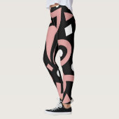 Leggings Formes élégantes de Boho rose et blanc (Gauche)