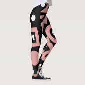 Leggings Formes élégantes de Boho rose et blanc (Droite)