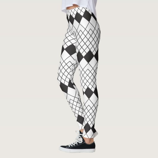 Leggings Formes en losange noir motif (Gauche)