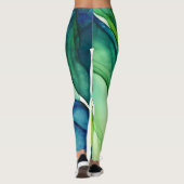 Leggings Formes en vert et bleu (Dos)