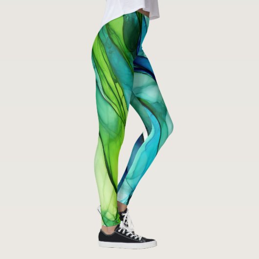 Leggings Formes en vert et bleu (Droite)