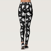Leggings Formes fantomatiques blanches mignonnes sur fond n (Dos)