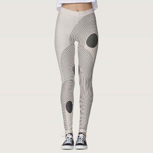 Leggings formes géométriques Abstraites du milieu du siècle (Devant)
