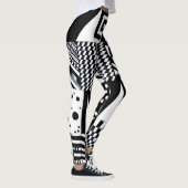 Leggings Formes géométriques abstraites main motif noir bla (Droite)