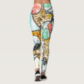 Leggings Formes géométriques avec des textures blanches étr (Dos)
