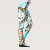 Leggings Formes géométriques avec des textures blanches étr (Droite)