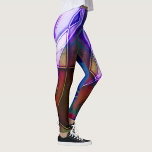 Leggings Formes géométriques de couleur rouille avec lumièr