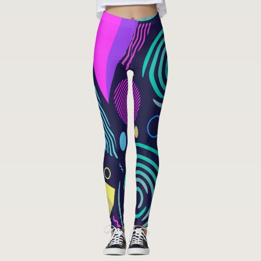 Leggings Formes géométriques de style Memphis (Devant)