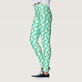 Leggings Formes géométriques en Turquoise et Jaune (Gauche)