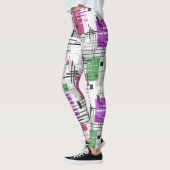 Leggings formes géométriques modernes Abstraites rayées (Gauche)