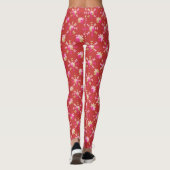 Leggings Formes géométriques modernes Motif en rouge vif (Dos)