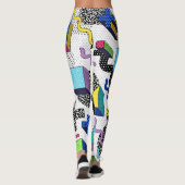 Leggings Formes géométriques multicolores, motif rétro. (Dos)