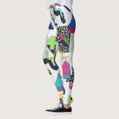 Leggings Formes géométriques multicolores, motif rétro. (Gauche)