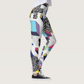 Leggings Formes géométriques multicolores, motif rétro. (Droite)