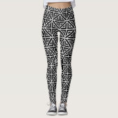 Leggings Formes géométriques noires et blanches (Devant)