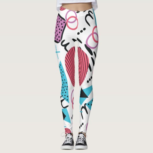 Leggings Formes géométriques rétro funky (Devant)