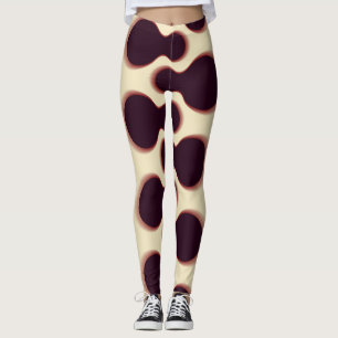 Leggings Formes globulaires épineuses, teintes marron motif