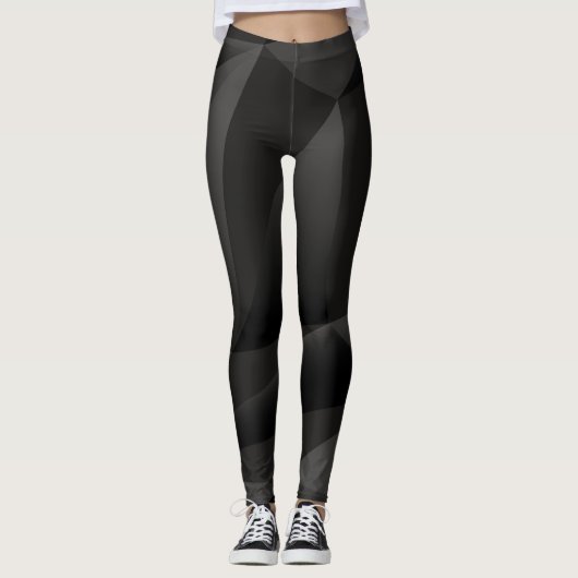 Leggings Formes noires abstraites (Devant)