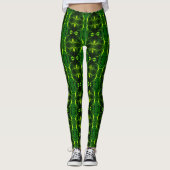 Leggings Formes, "traces vertes flottent" dans un fonds som (Devant)