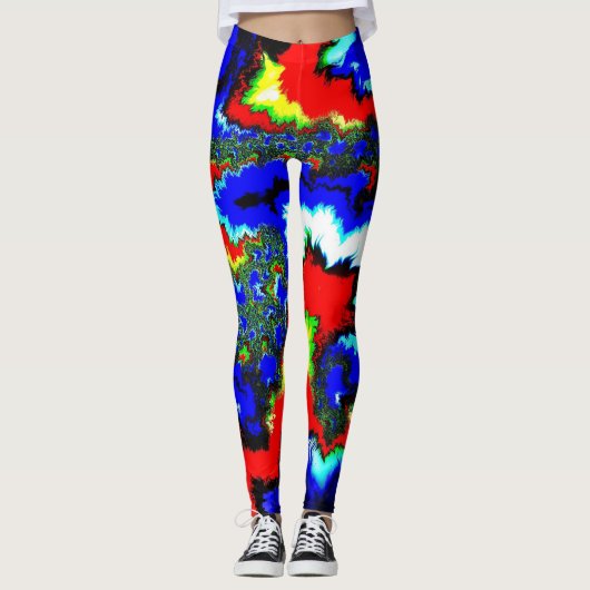 Leggings Fou Abstrait Mandlebrot (Devant)