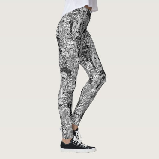 Leggings fouet cryptée pattes blanches noires (Droite)