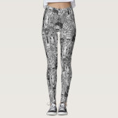 Leggings fouet cryptée pattes blanches noires (Devant)