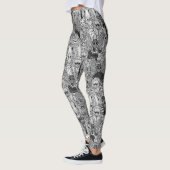 Leggings fouet cryptée pattes blanches noires (Gauche)