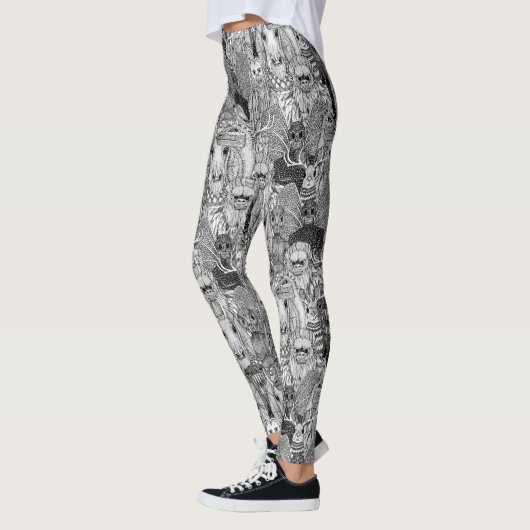 Leggings fouet cryptée pattes blanches noires (Gauche)