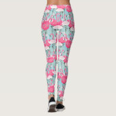 Leggings Foule rose et blanche des Flamants roses (Dos)