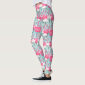 Leggings Foule rose et blanche des Flamants roses (Gauche)