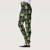 Leggings Four Leaf Clovers et Rainbows Motif (Gauche)