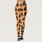 Leggings Fourrure de léopard, aquarelle, texture transparen (Dos)