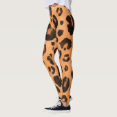 Leggings Fourrure de léopard, aquarelle, texture transparen (Gauche)