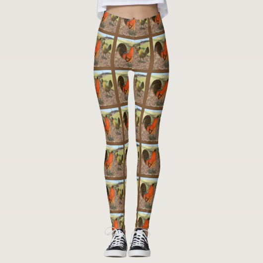 Leggings Fowl de jeu sur la ferme (Devant)
