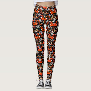 Leggings Fox Nordic Scandinavian Folk Art