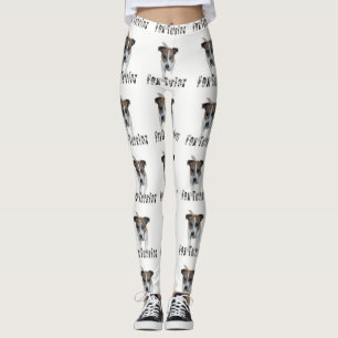 Leggings Fox Terrier Et Logo, Dames Légendes Blanches