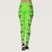 Leggings Fox Terrier Et Logo, Dames Lèvres Vertes (Dos)